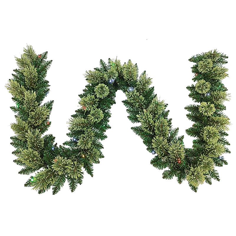 9' LED Prelit Multicolored Mixe Pine Garland
