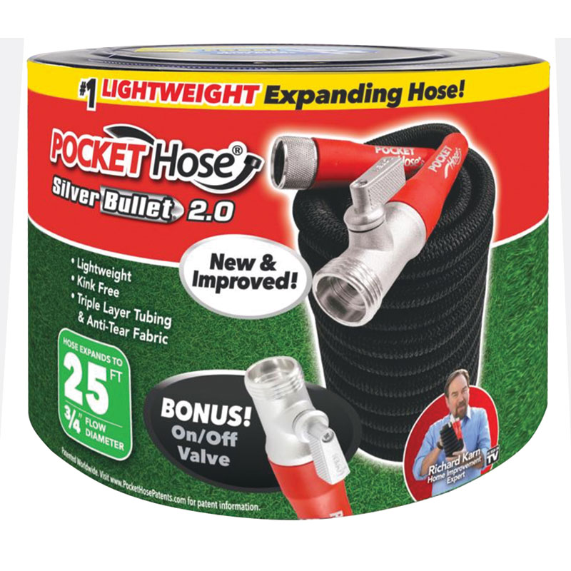 25' Pocket Hose® Silver Bullet 2.0 Expandable Flexible Garden Hose