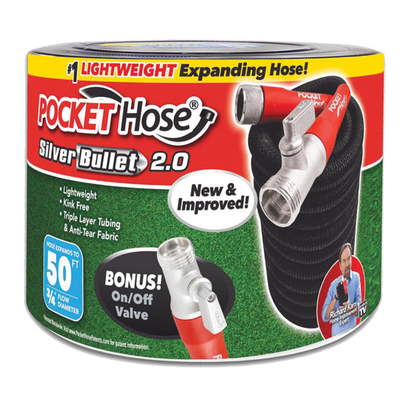50' Pocket Hose® Silver Bullet 2.0 Flexible Garden Hose