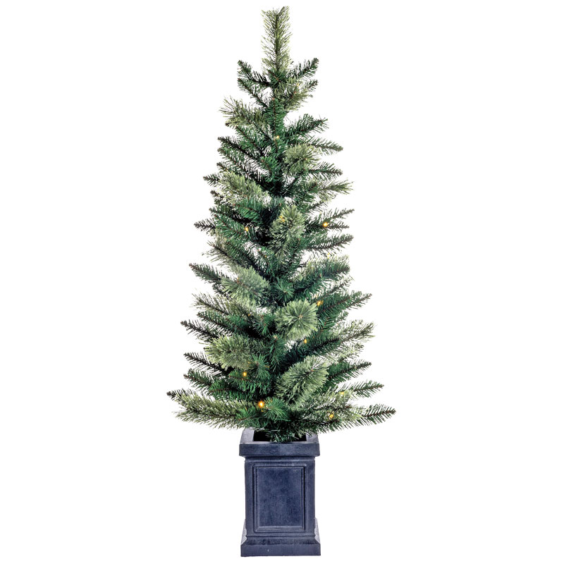 4' Celebrations LED 50 Ct. Mixed Pine Potted Color Changing Christmas Tree