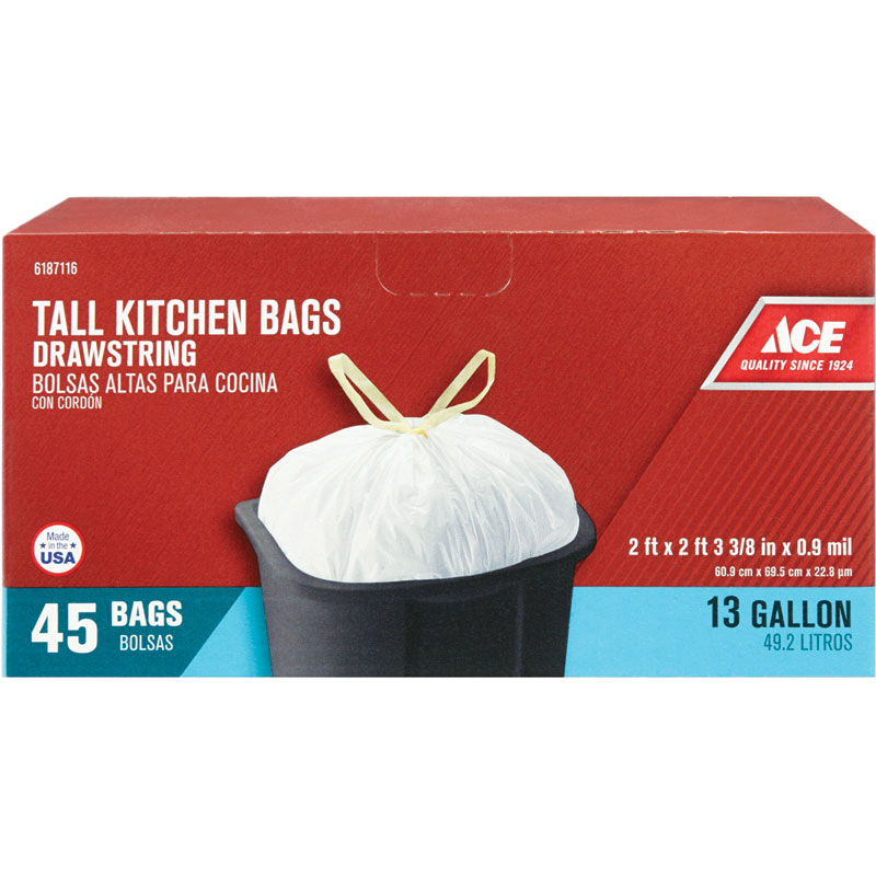 Ace® Tall Kitchen Trash Bags, 45-Ct. 13-Gal.