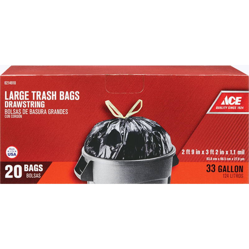 Ace® Large Trash Bags, 20-Ct. 33-Gal.