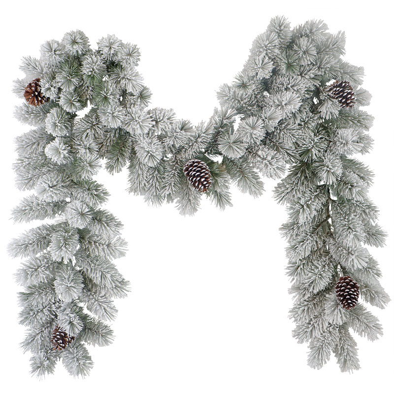 12" x 9' Celebrations LED Prelit Multicolored Snowy Scotch Pine Garland