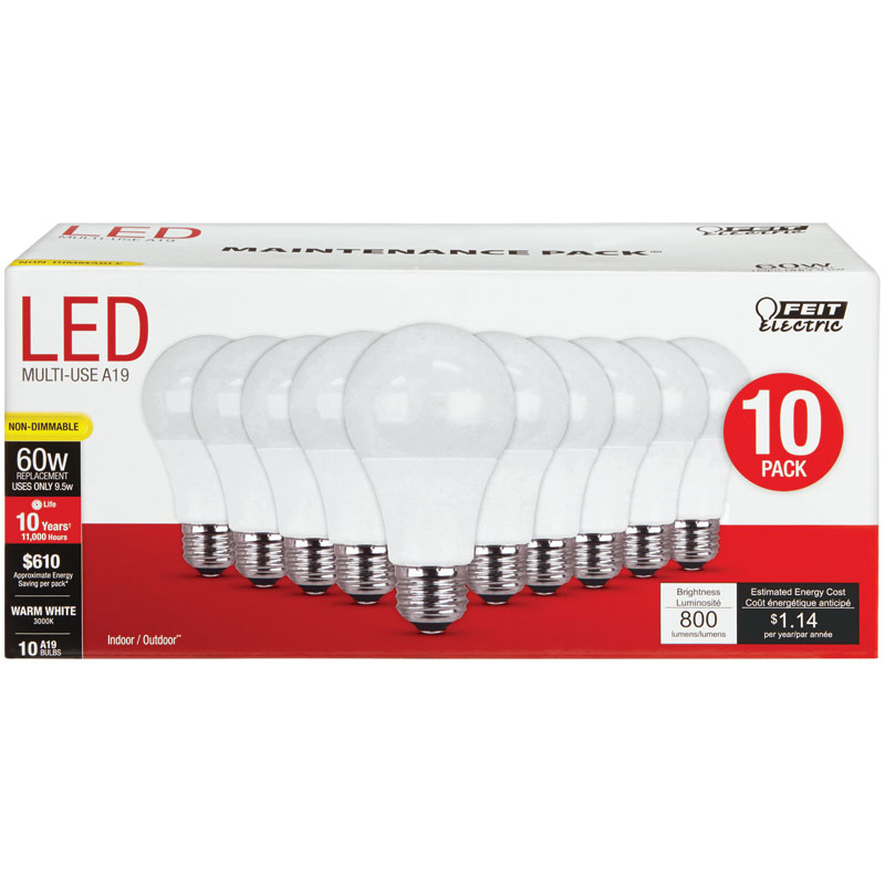 10 Pk. Feit Electric® 9.5W LED Bulbs