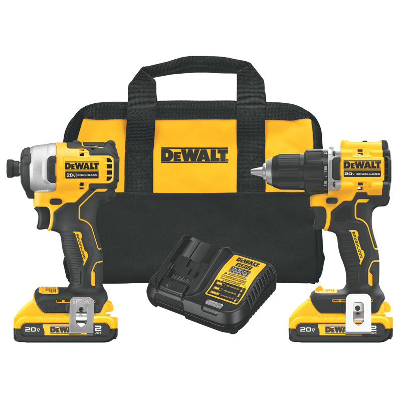 DEWALT® 20V Max Atomic Cordless Brushless Compact Drill And Impact Driver Kit
