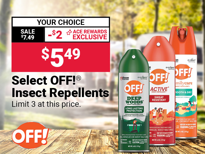 Save $2 on Select OFF!® Insect Repellents