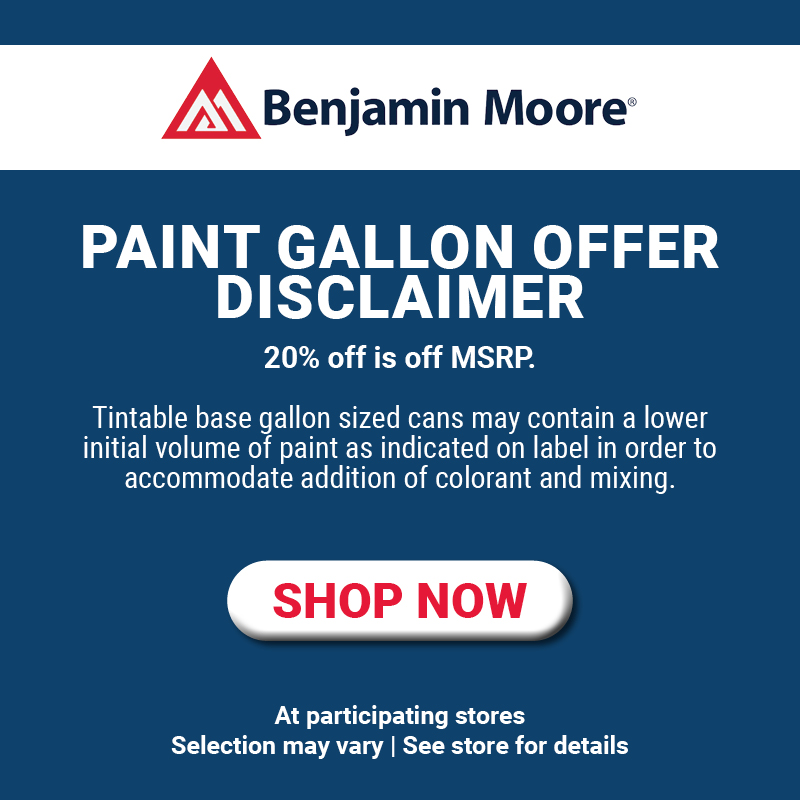20% Off Benjamin Moore Paints Details