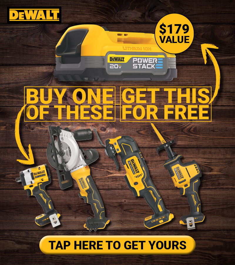 FREE DEWALT® 2 Pk. 20V MAX Battery with Select Purchase