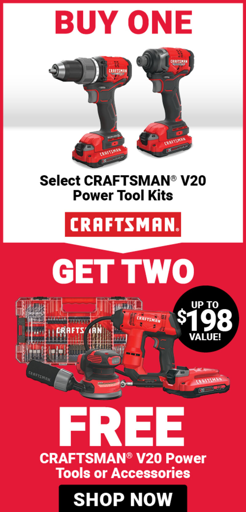Select CRAFTSMAN® V20 Power Tools