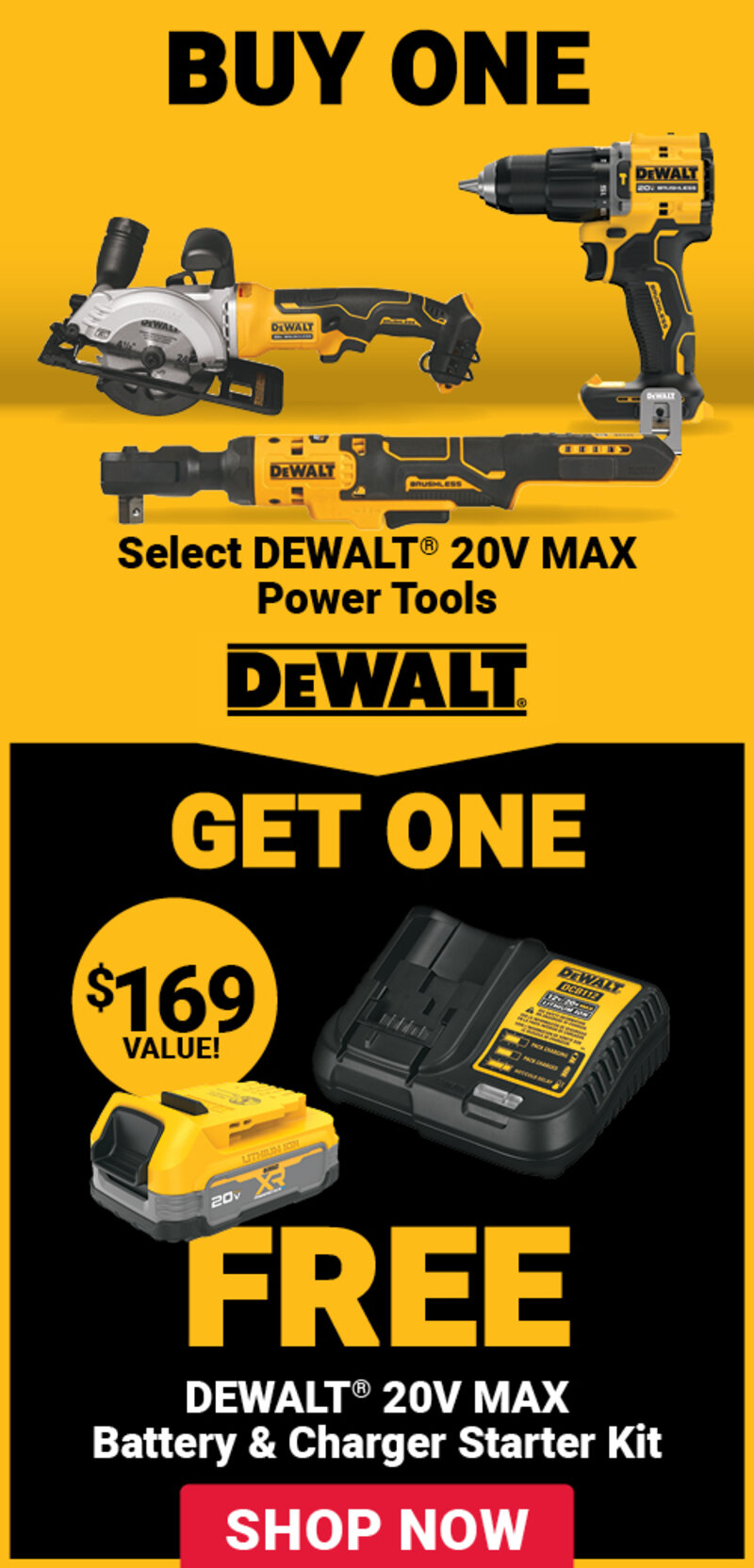 Select DEWALT® 20V MAX Power Tools