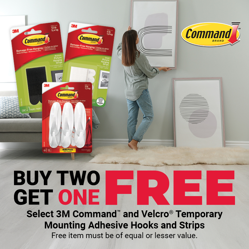 Buy Two Get One FREE Select Hooks & Strips