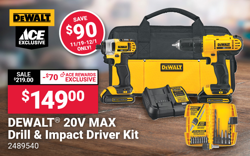 DEWALT® 20V MAX Drill & Impact Driver Kit