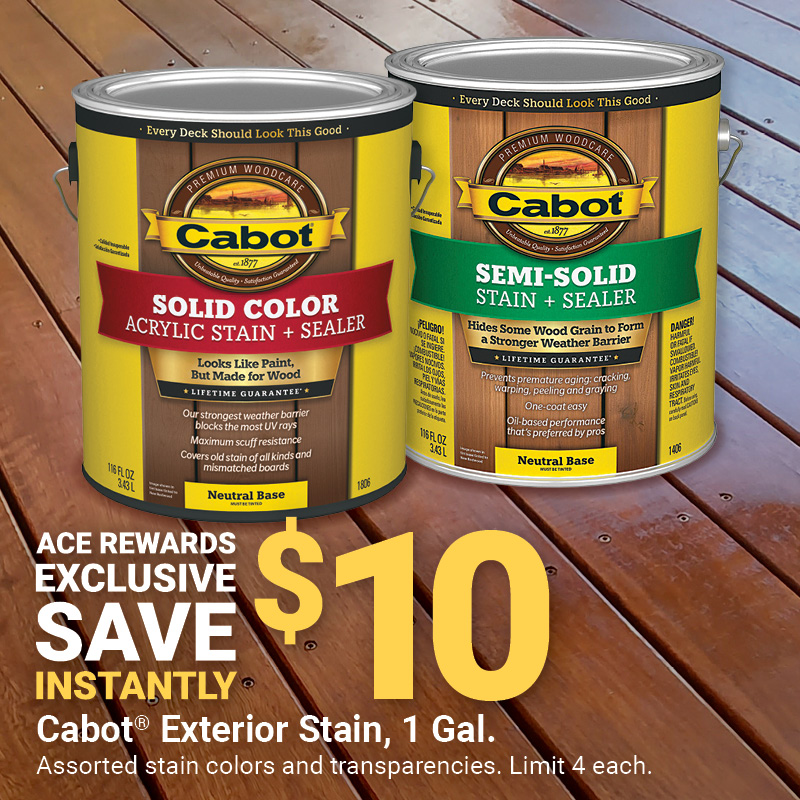 Save $10 Instantly on Select Cabot® Products