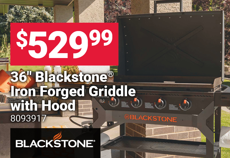 36" Blackstone Iron Forged Griddle with Hood - 8093917